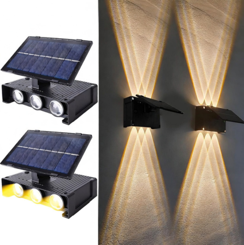 SolarGlow 6 LED - Lámpara de pared solar